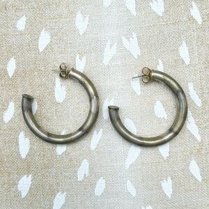 Sheila Fajl Chantal Hoops Burnished Silver Antique